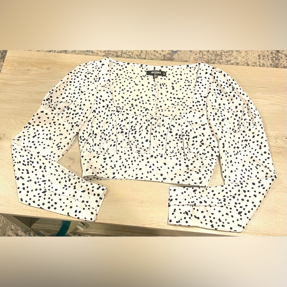 Cropped Polk dot Missguided top
